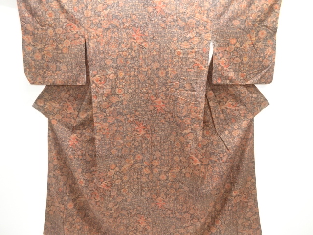 JAPANESE KIMONO / TSUMUGI / FLOWER & BIRD